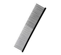EXAOMBLE Peigne Noir en Acier Inoxydable Rangée Simple pour Animaux de Toilettage Tête Ronde Glisse Facilement et Retire Poils Morts, Adapté à Toutes Races