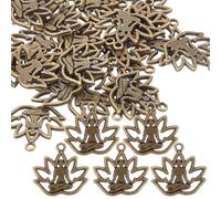 EXAOMBLE Pendentif Bouddha en Alliage, Lot de 100 Pièces, 17x18 Mm | Décor Lotus Suspendu, Ornement Créatif pour Diy, Accessoire Porte-clés, Usage Photo