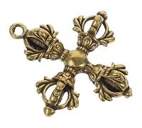 EXAOMBLE Pendentif Vajra En Laiton Artisanal Mini Décoratif Croix Vajra Tibétain Unisexe Bronze Vintage Porte-clés Spirituel Usage Quotidien Présent Protection