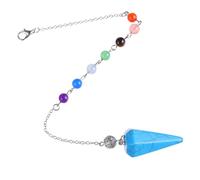 EXAOMBLE Pendule En Cristal Naturel Hexagramme Pendentif Diy En Pierre De Synthèse Bleu Turquoise, Chaîne Pendule Spirituelle, Pratique Pour Radiesthésie Et Équilibrage Des Chakras, Présent Ésotérique