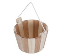 EXAOMBLE Petit Seau en Bois pour Sauna Poignée en Corde, Capacité pour Sels de Bain, Design Rustique Stable, Résistant la Chaleur, pour Salle de Vapeur