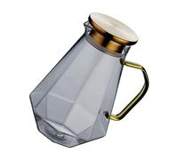 EXAOMBLE Pichet Verre Capacité pour Jus et Thé Au Froid Design Ergonomique pour Boissons Maison Eau et Infusions Pichet Rafraîchissant Transparent