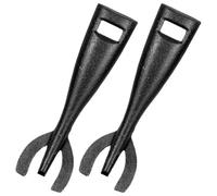 EXAOMBLE Pinces à Steak en Fonte Noire 2pcs, Outil de Barbecue Robuste et Précis, Finition Soignée, Résistant la Déformation, pour Griller et Servir