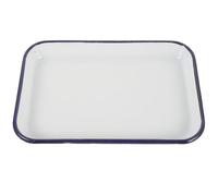 EXAOMBLE Plat de Four Multifonctionnel Rectangulaire en Émail Blanc, Moule à Pâtisserie pour Cuisson Rapide et Facile à Ranger, pour Légumes Gratinés et Crêpes