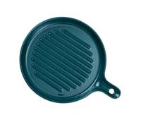 EXAOMBLE Plat de Service en Céramique Design Ergonomique avec Poignée, Résistant Micro-ondes et Couleur Vive, pour Cuisson et Présentation à Table