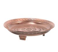 EXAOMBLE Plateau de Culte Rond en Alliage de Cuivre Marron, Plateau Métallique Vintage Finement Travaillé pour Décoration Maison et Cérémonies Traditionnelles