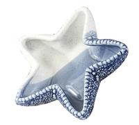 EXAOMBLE Plateau de Rangement Forme Étoile en Céramique de Mer Bleu Multifonction Décor Océanique Moderne pour Bijoux et Clés Maison et Présents de Pendaison de Crémaillère