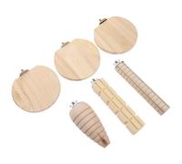 EXAOMBLE Plateforme Bois pour Hamster avec Pédales Ludiques Jeu Exercice et Aire de Repos Compacte pour Cage Hamster Nain Naturel pour Enrichissement et Entraînement des Petits Animaux