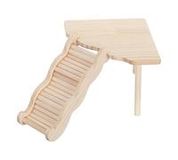 EXAOMBLE Plateforme en Bois Khaki pour Petits Animaux avec Échelle et Rampe d'escalade, Optimisant l'espace la Cage, Repos du Hamster Nain