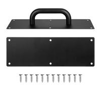 EXAOMBLE Poignée Coulissante en Acier Inoxydable Plaque de Tirage Noire pour Portes de Grange et Placards Résistante la Rouille Installation Rapide