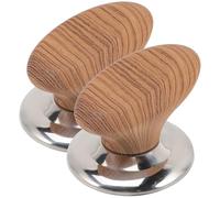 EXAOMBLE Poignée pour Casseroles et Poêles - 2 Pièces Boutons Effet Bois Faciles, Résistants la Chaleur, Adaptés pour Couvercles de Marmites et Batterie Cuisine