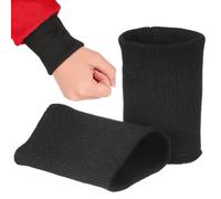 EXAOMBLE Poignets Tricotés Tubulaires Extensibles Noirs - 1 Paire de Poignets Côtelés en Maille pour Manches de Veste, Remplacement Solide et Anti-effilochage, Taille Unique, Tissu Côtelé