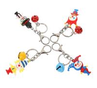 EXAOMBLE Porte-clés Décoration de Fête Créative et Adorable Clown Suspendus en Silicone 4pcs pour Paquet à Dos pour Fêtes à Thème Carnaval