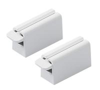 EXAOMBLE Porte-Dentifrice Mural Presse-Tube Blanc 2 Pièces sans Perçage pour Gels et Teintures Capillaires Salle de Bain Installation Rapide