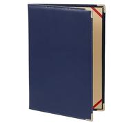 EXAOMBLE Porte-Documents Grand Format en Simili Cuir Bleu Coins Renforcés, Organiseur de Portefeuille pour Bureau, Classeur pour Discours et Réunions d'Affaires, Rangement Papier
