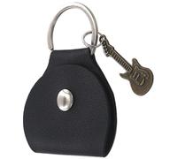 EXAOMBLE Porte-médiators Portable en PU et Métal Noir avec Pendentif Décoratif, Facile à Ouvrir et Fermer, pour Guitares et Autres Instruments de Musique