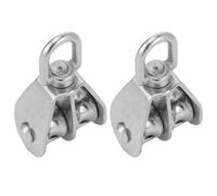 EXAOMBLE Poulie Double Pivotante Acier Inoxydable 2 Pièces M15 pour Levage de Charges Lourdes et Transport Facile à Installer