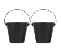 EXAOMBLE Récupérateur de Graisse Barbecue Noir en Métal, Lot de 2, Rond | Tinplate et Fer, Usage Barbecue Cuisine, Conteneur Résistant à Chaleur, pour Graisses et Foyers