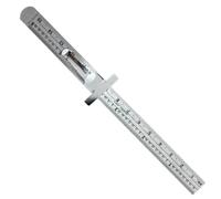 EXAOMBLE Règle en Acier Inoxydable Clip, Règle de Poche Métallique de 15cm, Outil de Mesure Précis Facile à Lire pour Patchwork et Bricolage