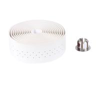EXAOMBLE Ruban de Guidon en Pu Blanc Perforations, Absorbant les Chocs et Offrant une Adhérence pour Vélo de Route en Extérieur Humide, 1 Set Accessoires