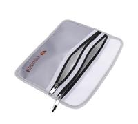EXAOMBLE Sacoche Ignifuge Double Poche pour Documents Porte-fichiers Résistant Feu Protection Argent Liquide Bureau Maison et École Fermeture Double Zip Argenté