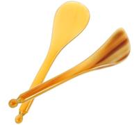 EXAOMBLE Stylo de Grattage Manuel Bâtons D’Acupression Gua Sha 2 Pièces en Corne Naturelle Massage Visage et Yeux Outil de Massage Faciale et Spa