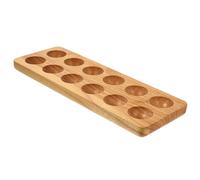 EXAOMBLE Support de Rangement pour Œufs en Bois Naturel, Plateau Double Rangée Pratique et Protecteur, pour Réfrigérateur Cuisine Simple