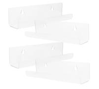 EXAOMBLE Support Mural pour Disques Vinyles en Acrylique Transparent Présentoir pour Albums et CD Multifonctionnel pour Bureau et Maison Lot de 4