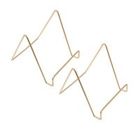EXAOMBLE Support Photo Résistant en Fer Multifonctionnel pour Œuvres D'art, Présentoir Décoratif Pratique Or 2pcs pour Exposition et Décoration