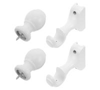 EXAOMBLE Supports de Tringles à Rideaux en Bois 28 MM Embouts Blancs Jeu de 1 pour Installation et Décoration de Fenêtres
