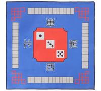 EXAOMBLE Tapis de Mahjong en Polyester Bleu Antidérapant et Protecteur pour Table de Jeu, Confortable et Adapté aux Jeux de Poker et Domino Toute L'année