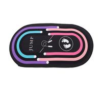EXAOMBLE Tapis de saut antidérapant en polyester oval 80x49 cm avec amorti 1 cm pour entraînement corde à et exercices en intérieur sur sols durs
