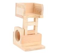 EXAOMBLE Tour D'observation en Bois pour Hamster, Jouet Mordu Résistant, Maison Nid Compacte, Aire De Jeu pour Petits Rongeurs, Jouets Hamster pour Activités Et Abri