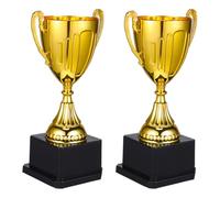 EXAOMBLE Trophée de Compétition et Coupe Trophée en Plastique, Lot de 2 Modèles pour Cérémonie Sportive et Remise de Prix aux Adultes Vainqueurs