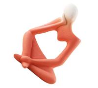 EXAOMBLE Vase Hydroponique en Céramique Orange de Style Abstrait de Penseur Décoration Artisanale et Finition Fine pour Jardin et Étagères