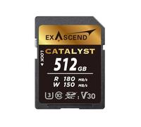 Exascend Catalyst Carte mémoire SDXC UHS-I V30 4K UHD jusqu'à 150 Mo/s en écriture, UHS-I, classe 10, U3, V30 (UHS-I V30, 512 Go)