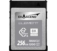Exascend Element CFexpress 256 Go Type B Vitesse d'écriture 1200 Mo/s Vitesse de lecture 1800 Mo/s pour vidéo RAW 8K Pour DSLR et caméras vidéo de qualité professionnelle Écriture soutenue 450 Mo/s