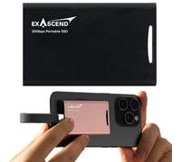 Exascend Element Disque SSD Portable 2 To, Disque Externe SSD, Stockage Externe, 20 Gbit/s, jusqu'à 2 000 Mo/s, Support Magnétique, Prend en Charge l'Enregistrement Direct 4K ProRes 60 fps