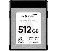 Exascend Element Pro CFexpress 4.0 Type B Carte 512 Go max. Lecture 3500 Mo/s, idéale pour le transfert express de fichiers photo et vidéo volumineux