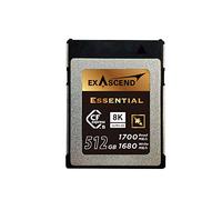 Exascend Essential Carte CFexpress type B, jusqu'à 1800 Mo/s, compatible avec Canon, Nikon, Panasonic et autres appareils photo (512 Go) 2 To/1 To/512 Go/256 Go