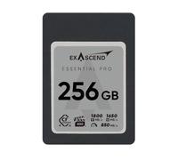 Exascend Essential Pro CFExpress 4.0 Carte mémoire 256 Go Type A 1650 Mo/s Écriture 1800 Mo/s Lecture VPG400 Carte CF Vidéo 8K Ultra HD 850 Mo/s Compatible avec Les appareils Photo Sony Alpha et FX