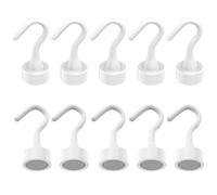 exatta 10 pièces Crochets magnétiques,Crochet Aimanté Blanc,Crochet aimant néodyme puissant,pour Plafond, Salle de Bain, Cuisine, Serviette, Garage