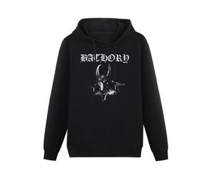 ExbeRt Bathory Goat Black Metal Band Hoodies Long Sleeve Pullover Loose Hoody Men Sweatershirt Size XL