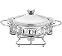EXBERT Serveur de buffet électrique Chef Chafing Dish Buffet Set, ensembles de chauffe-buffet et chauffe-eau en acier inoxydable, mini buffet Hot Pot pique-nique en plein air maison