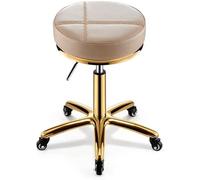 EXBERT Tabouret Roulant Tabouret sur Roues Tabouret De Beauté Robuste Ascenseur À Poulie Rotatif Salon De Beauté Manucure Spécial Haut De Gamme Chaise De Coiffure Tabouret Rond Mode (Couleur: Rose)