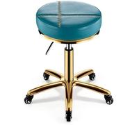 EXBERT Tabouret Roulant Tabouret sur Roues Tabouret De Beauté Robuste Ascenseur À Poulie Rotatif Salon De Beauté Manucure Spécial Haut De Gamme Chaise De Coiffure Tabouret Rond Mode (Couleur: Vert)