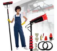 Exble Kit de brosse de nettoyage pour fenêtre alimentée à l'eau pour panneau solaire à grande portée et dépoussiérage de toile d'araignée pour un nettoyage efficace