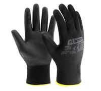 EXBRIECO, 12, 6 ou 3 Paire, Gants de Protection, Gants de Travail, Polyester et Polyuréthane, PPE, 3143X, Durables, Légers, Résistants à L'abrasion, pour le Jardinage, les Réparations, Mécanique.