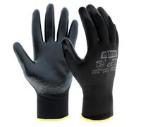 EXBRIECO, 12, 6 ou 3 Paire, Gants de Protection, Polyester et Polyuréthane, Durables, Résistants à l'Abrasion, la Réparation, la Mécanique avec une seule Prise, pour Hommes et Femmes.