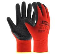 EXBRIECO, 12, 6 ou 3 Paire, Gants de Travail, Gants de Protection, en Polyester avec Revêtement Antidérapant en Latex sur la Paume de la Main, Résistant à L'abrasion, les Réparations, la Mécanique.